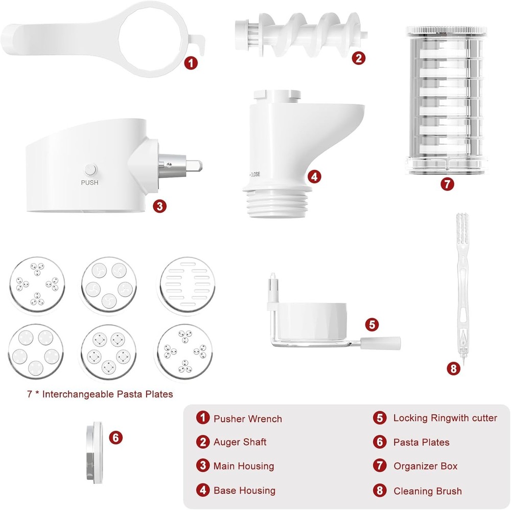 Kitchenaid Pasta Press Attachment - 7 Plates Included
