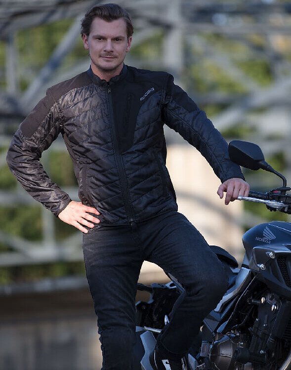Mens Motorcycle Thermal Jacket - Modeka Midlayer - Super Warm with 2 Outer Pockets