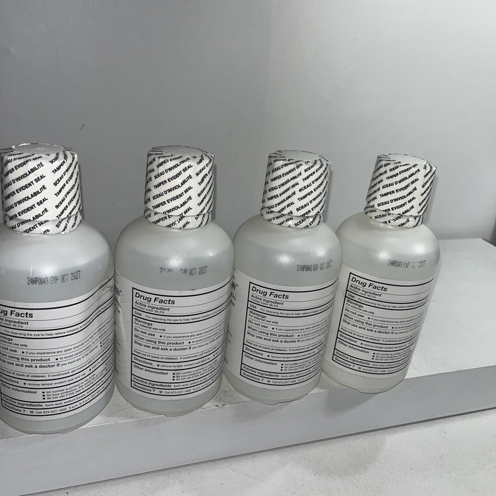 4 Sealed Ophthalmic Solution Eyewash 16oz Each
