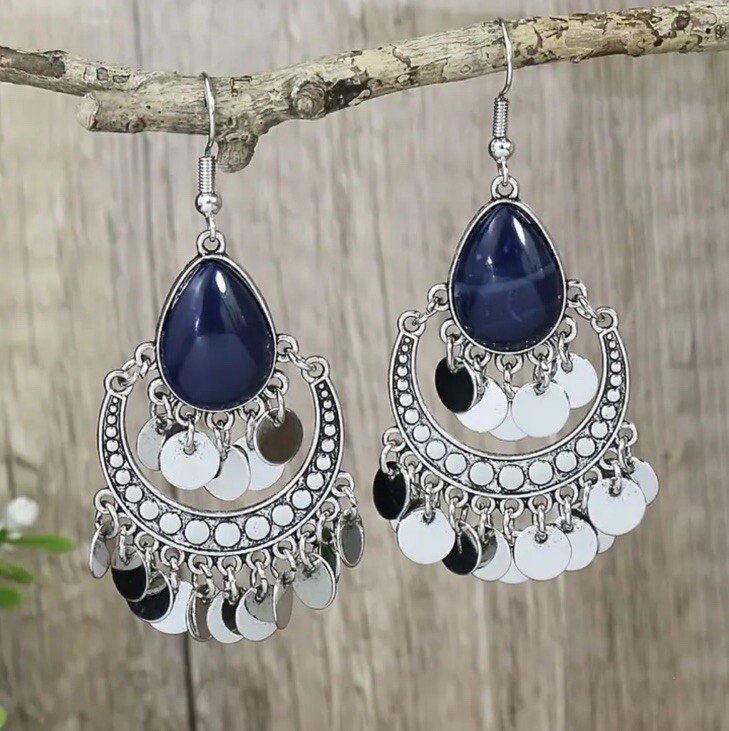 2.5” Silver-tone  Boho Beaded Dangle Earring Set  New Free Ship B4103
