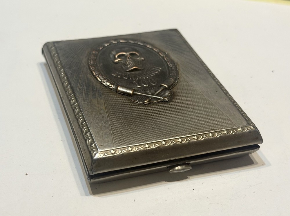 WW2 Germany Metal Silver Marked Signed Cigarette Case