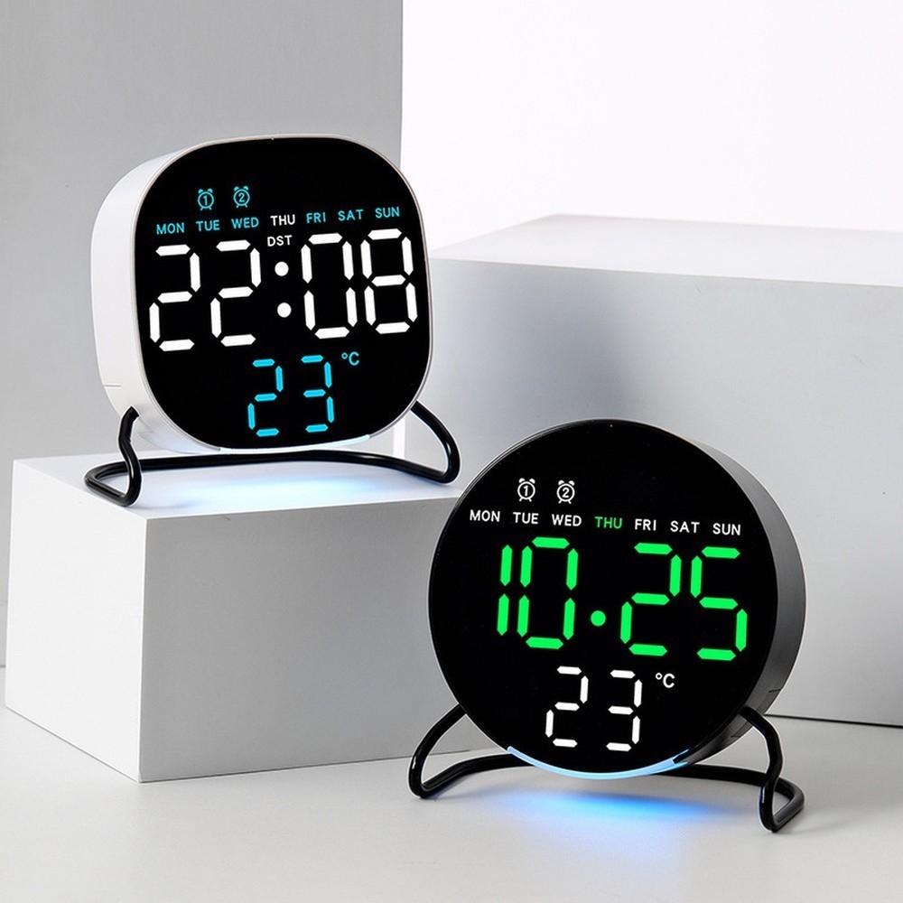 Desktop LED Clock Alarm with Countdown Timer and Night Light Touch Interface
