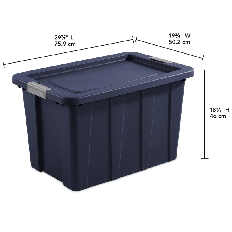 Rugged Plastic Storage Bin W/ Latch Stackable Tote Camping Sporting Equipment US