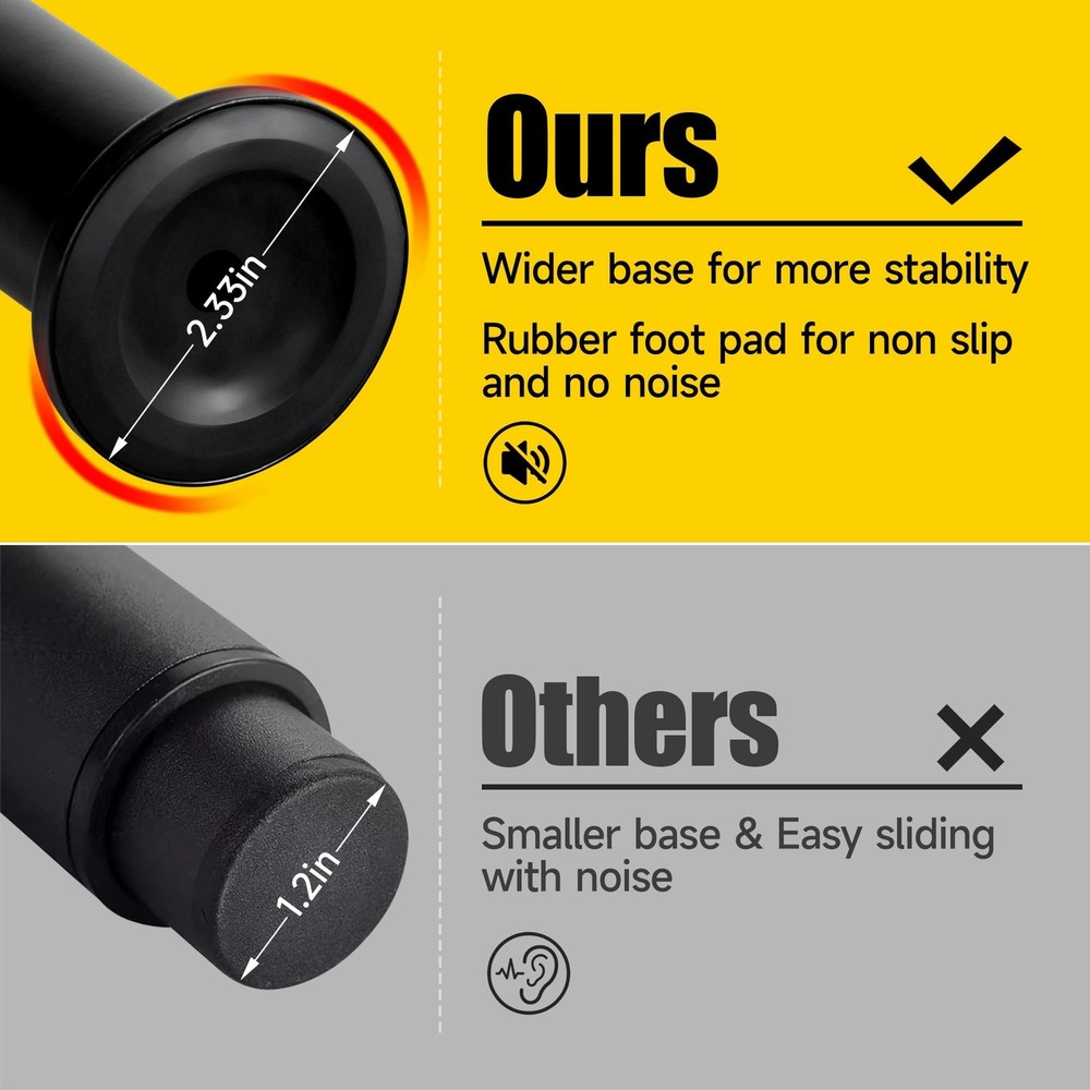 Adjustable Height Bed Frame Center Support Legs Replacement with Wider Base,B...