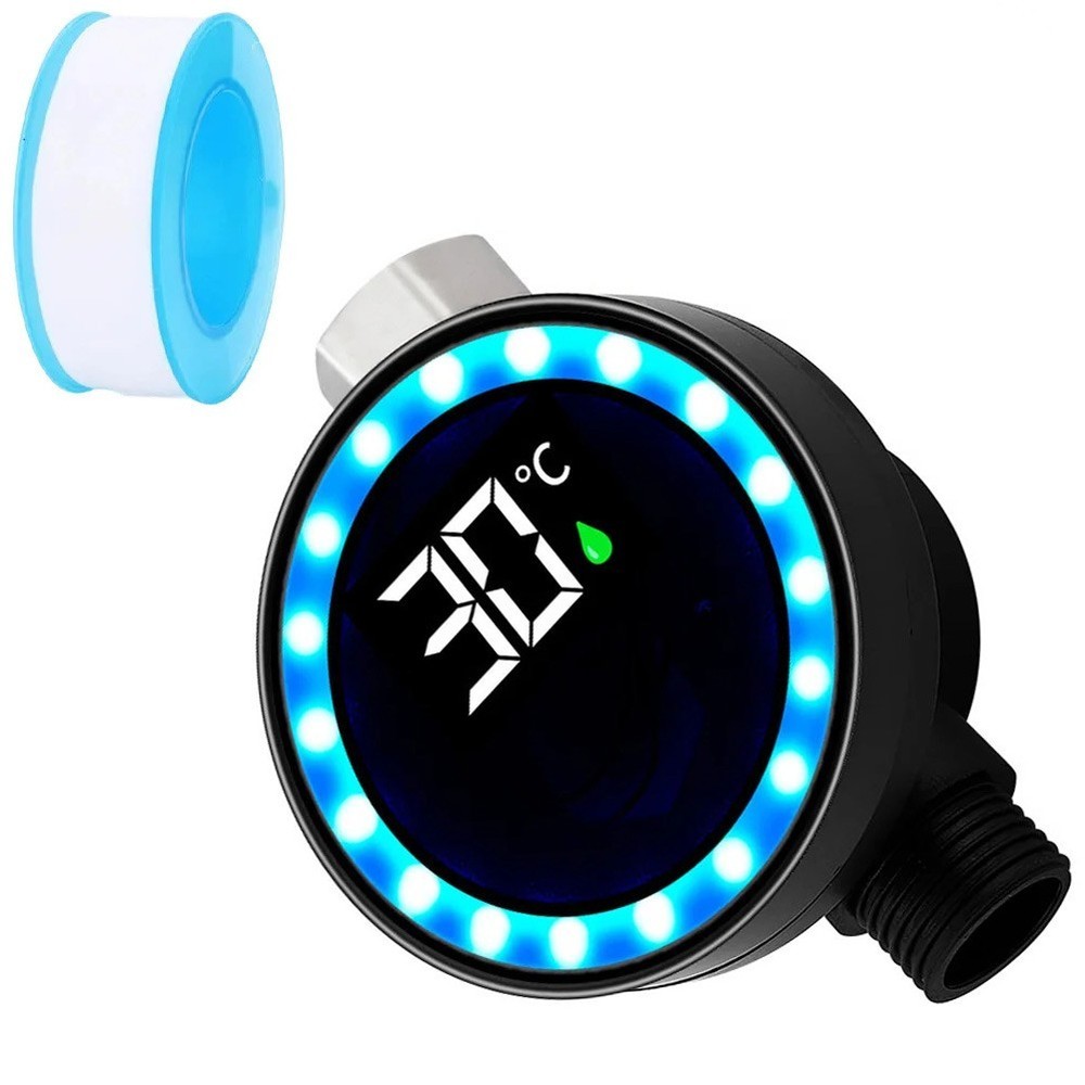 Easy Install LED Shower Thermometer with Real Time Water Temperature Reading