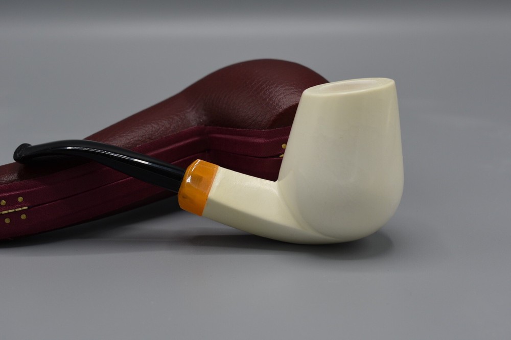 Smooth Freehand Pipe New Block Meerschaum Handmade W Case#1283