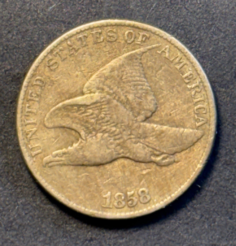 1858 Flying Eagle Cent, Large Letters, Fine or Better