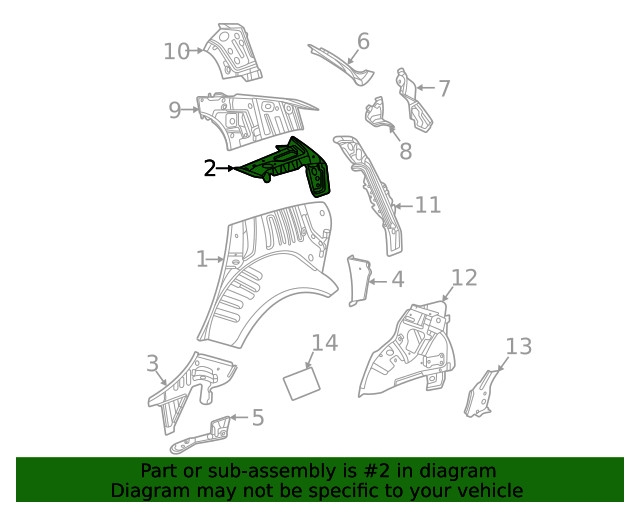 Genuine GM Rear Passenger Side Window Panel Extension 84029593