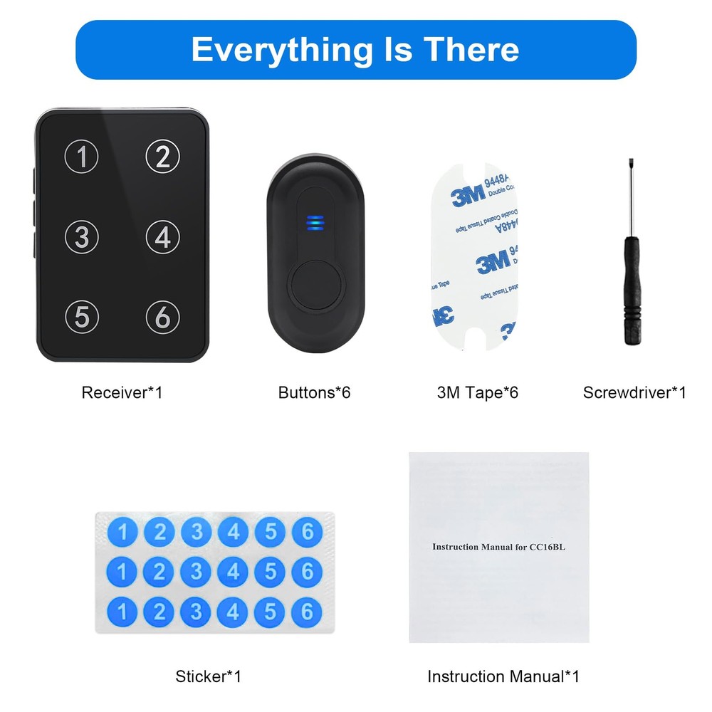 Wireless Caregiver Pager Call Button Nurse System 500Ft Range with LED Number