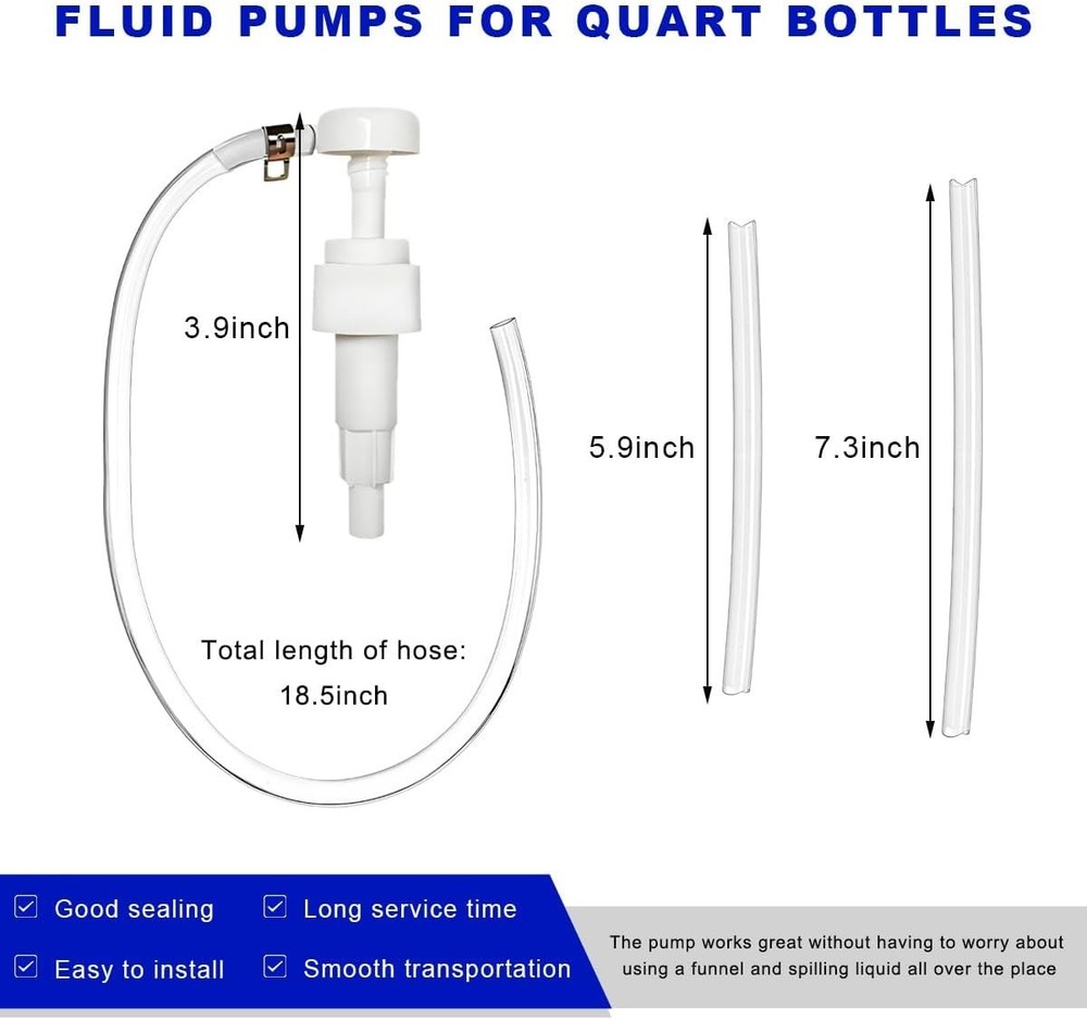 Fluid Pump for Quart Bottles, Transmission Fluid Extractor with 4cc Per Pump Str