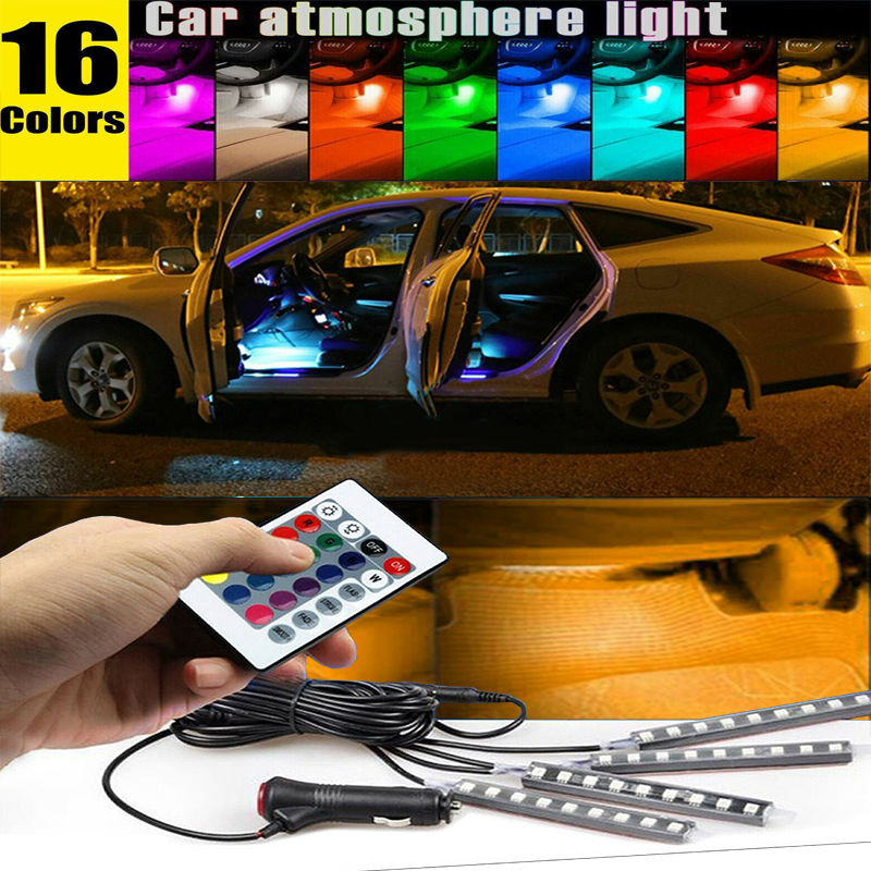 Car Interior LED Ambient Light Optic Fiber Atmosphere Lamp Decor Remote Control
