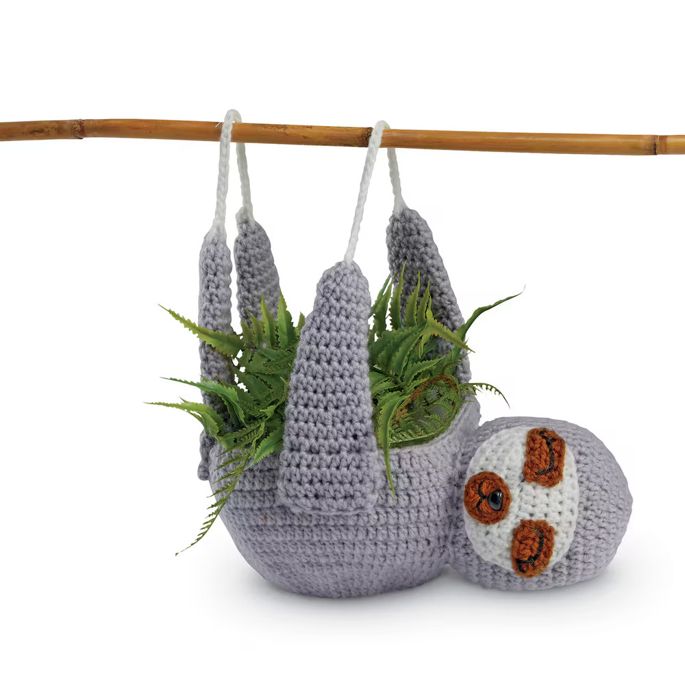 Loops & Threads Crochet Kit "Sloth Planter"