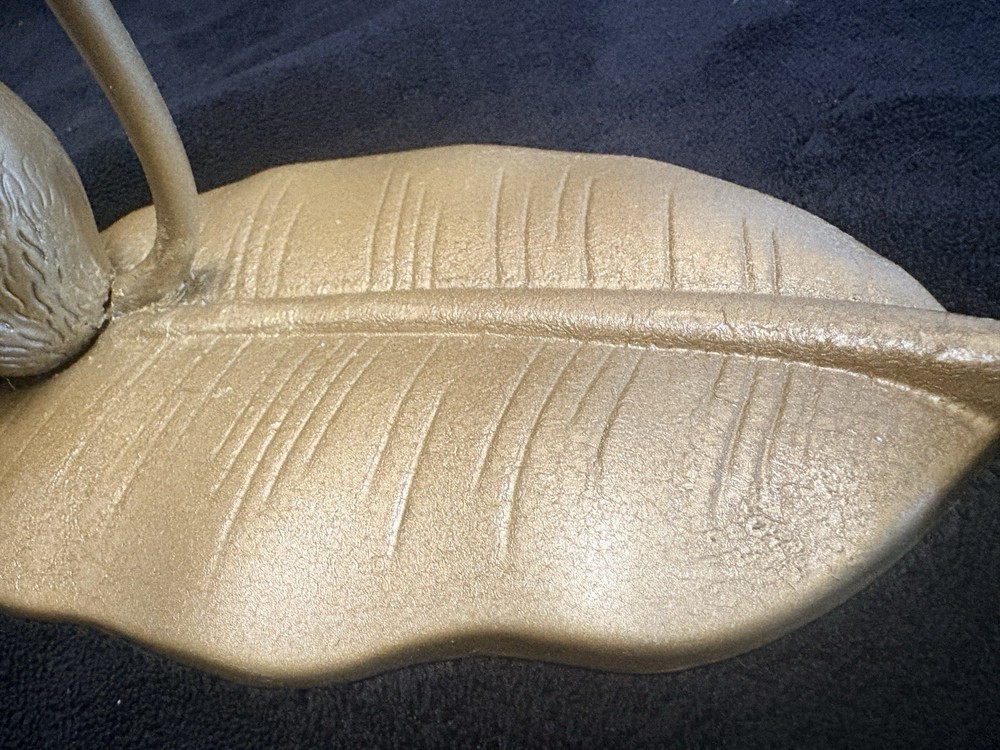 Cast Iron Monkey On Leaf Vintage Banana Holder