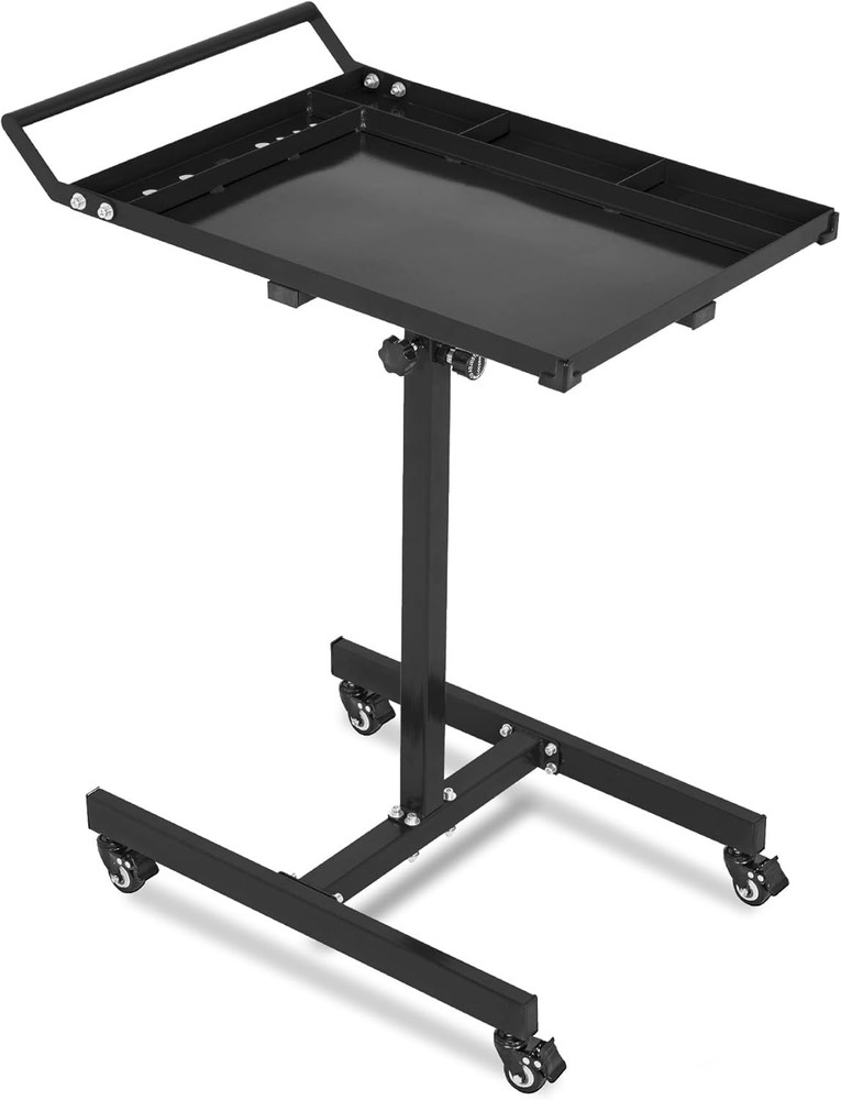 220LB Mobile Workbench with Wheels, Adjustable Rolling Work Table for Garage