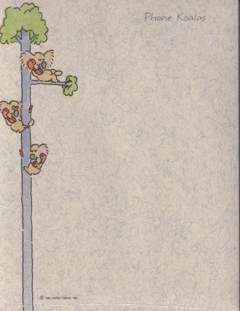 Hallmark Phone Note Pad "Phone Koalas" 75 Sheets New!
