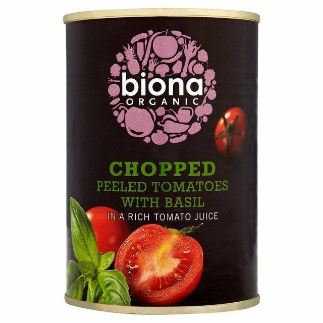 Biona Organic Chopped Tomatoes with Fresh Basil - 400g