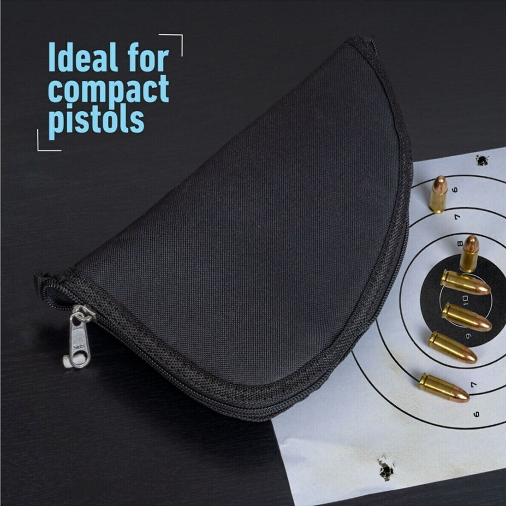 Compact Pistol Rug Case with Non-Scratch Lining - for Range & Hunting