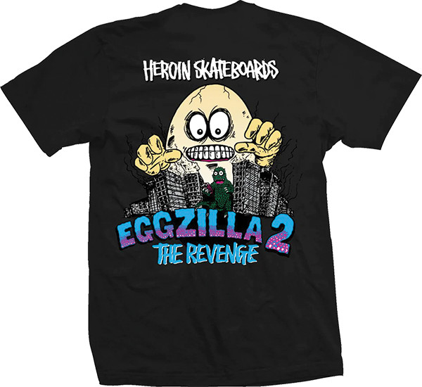 Heroin Eggzilla T-Shirt - Size: SMALL Black