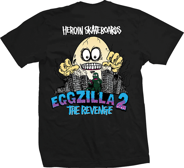 Heroin Eggzilla T-Shirt - Size: SMALL Black