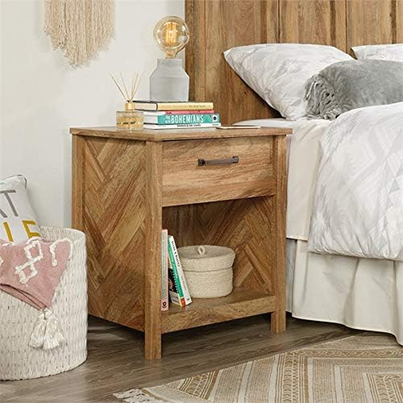 River Ranch Full-Queen Headboard & Cannery Bridge Nightstand Set, Mango Finish