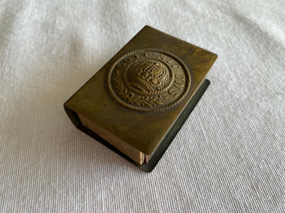 WW1 Trench Made Match Safe - "GOTT MITT UNS" -
