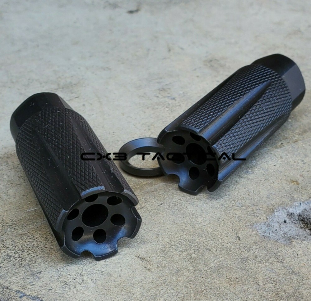 .17 HMR Muzzle Brake 1/2-28 TPI Linear Compensator Knurled Muzzle Brake 17HMR