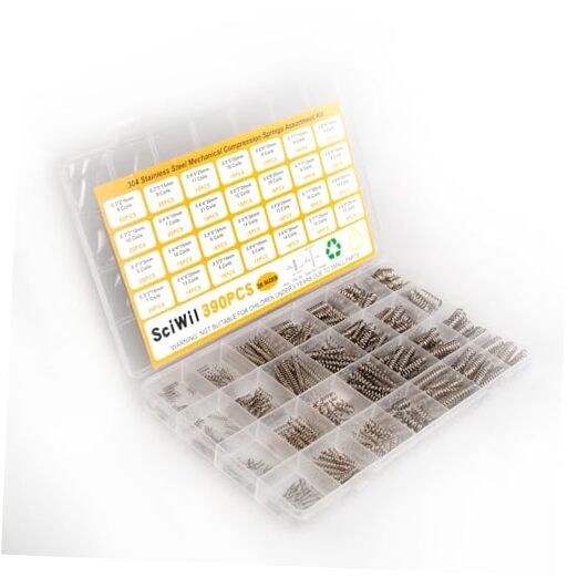 390-Piece Compression Spring Assortment Kit, 28 Sizes Small Springs Set,