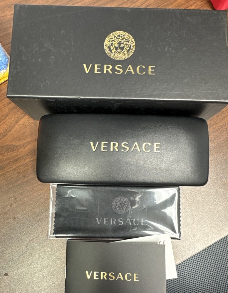 Versace Hard Sunglass Case With Versace Microfiber Cloth Authentic
