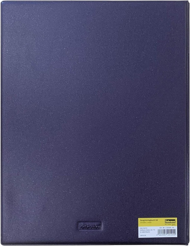 Idena 20104 – Certificate Folder Ring Binder, DIN A4, 10 Pockets, Transparent, P