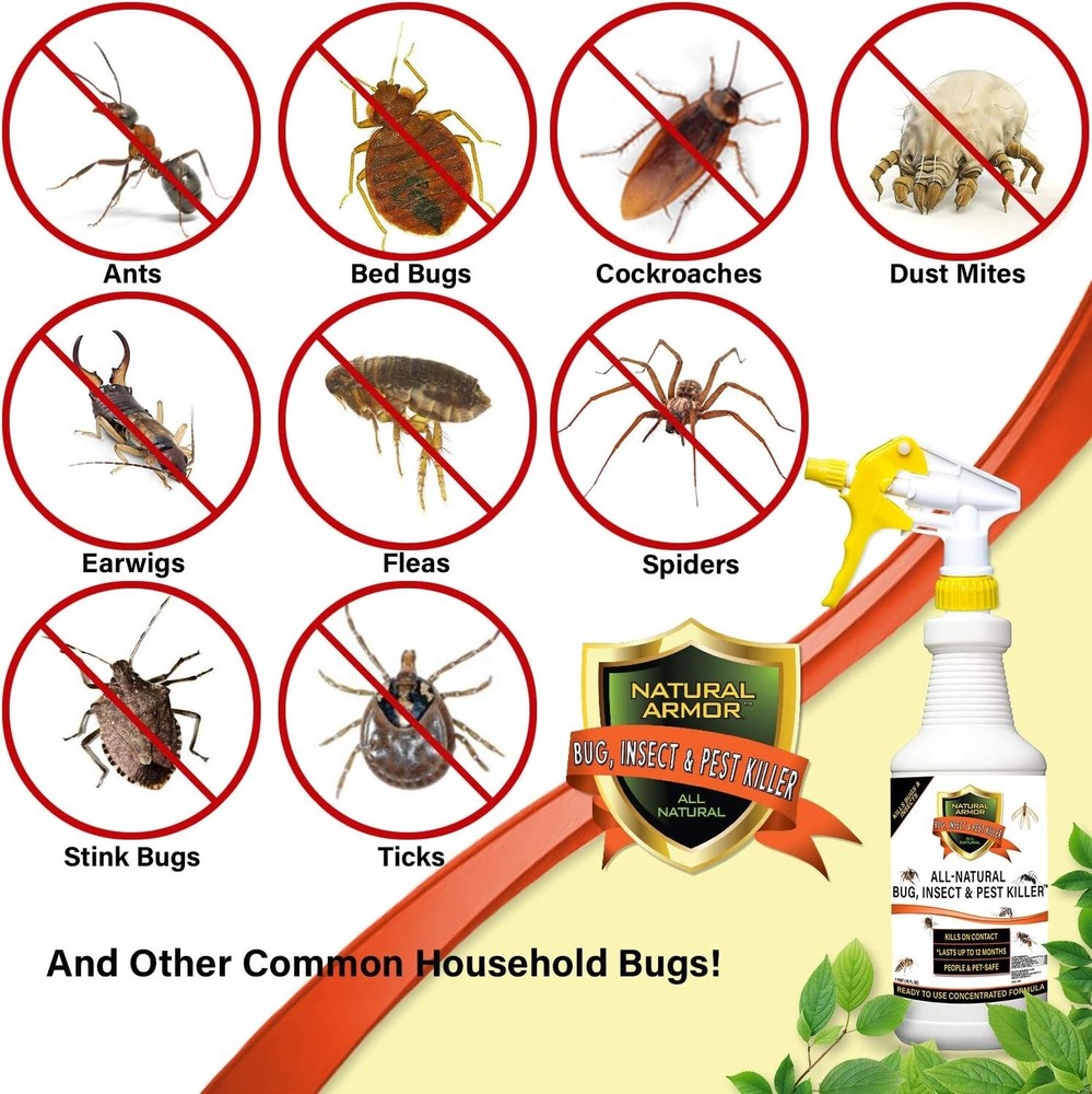 Natural Bug & Pest Killer Spray - 128 oz Eco-Friendly Solution for Home