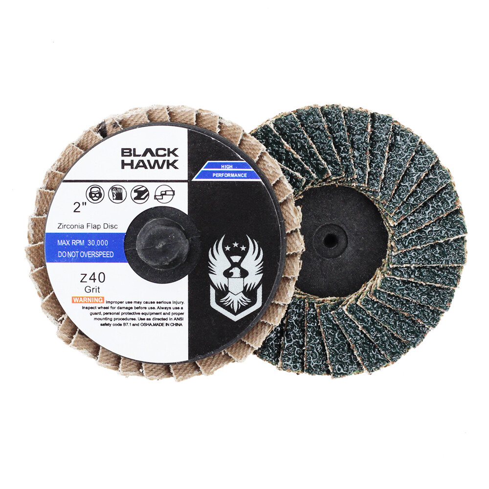 100 Pack - 2" Mini Flap Discs 40 Grit Quick Change Sanding Roloc Style Type R