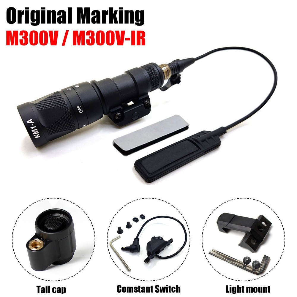 M300V IR Infrared / LED Flashlight With Remote Pressure Switch /Light Rail Mount