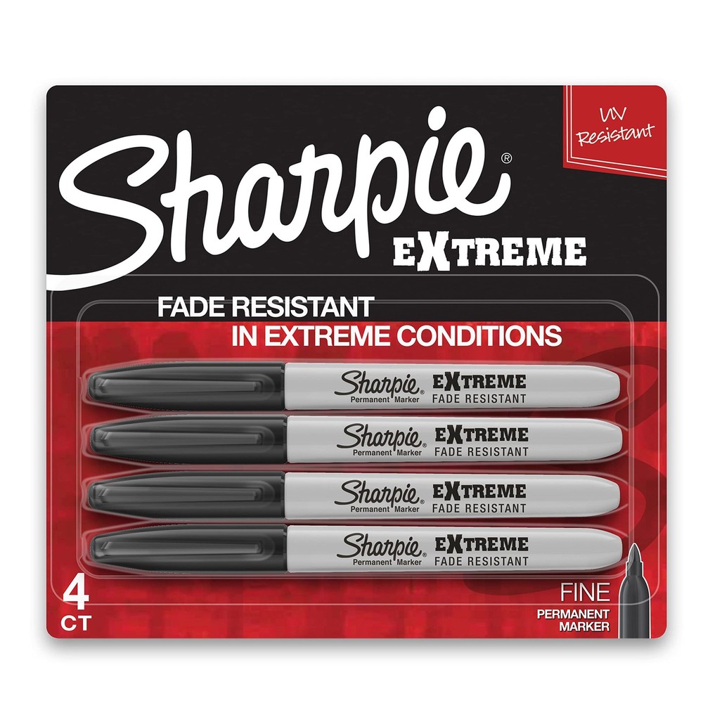 Sharpie Extreme Permanent Markers, Black, 4-Count