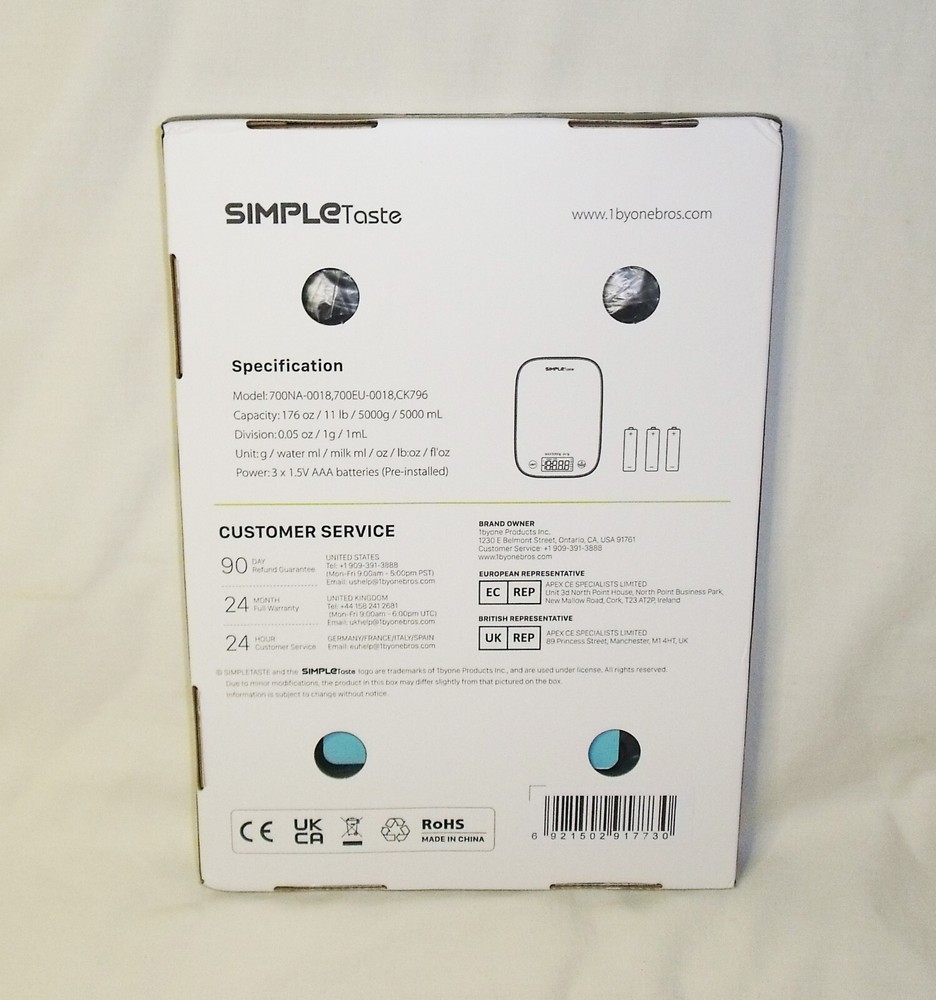 Simple Taste Digital Kitchen Scale (700NA-0018)