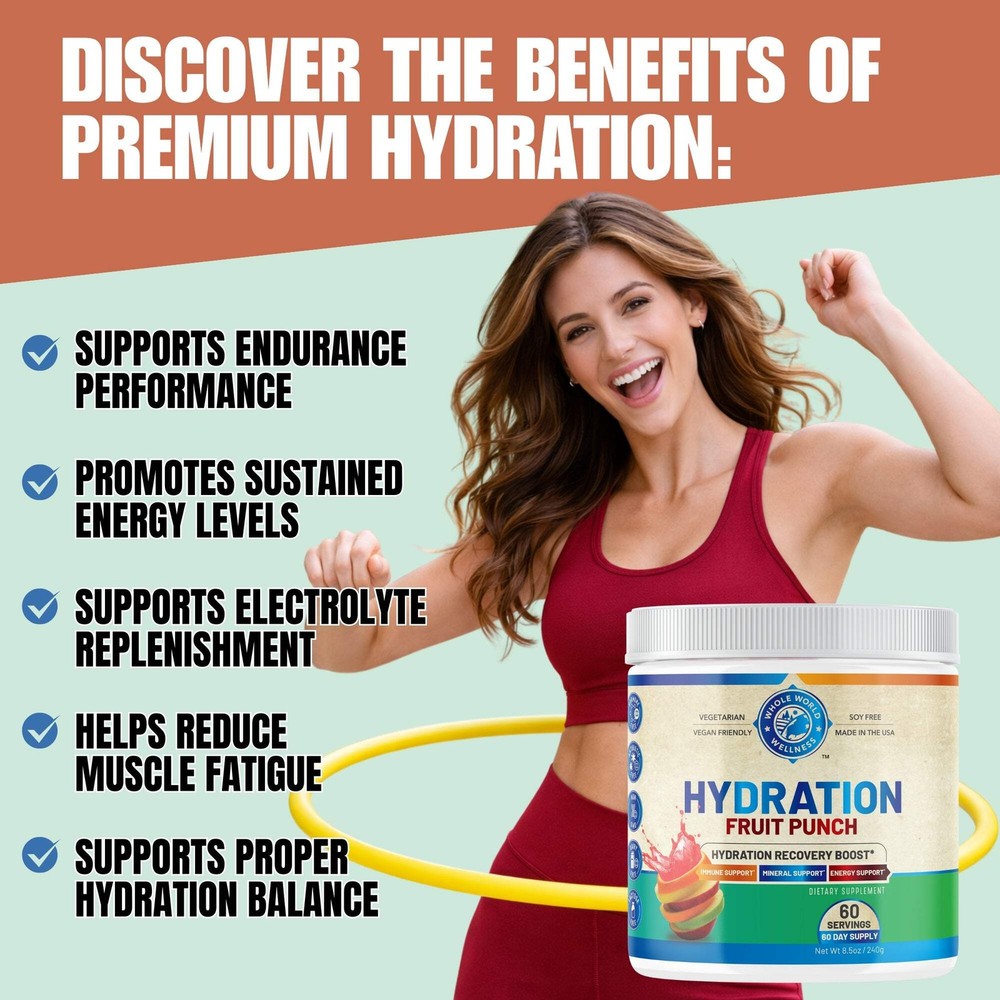 Hydration Electrolyte Powder Supplement. USA Made.
