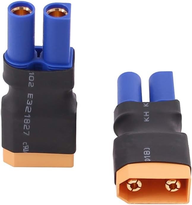2-Pack XT90 to EC5 Female Connector Adapter - XT90/EC5 Compatibility