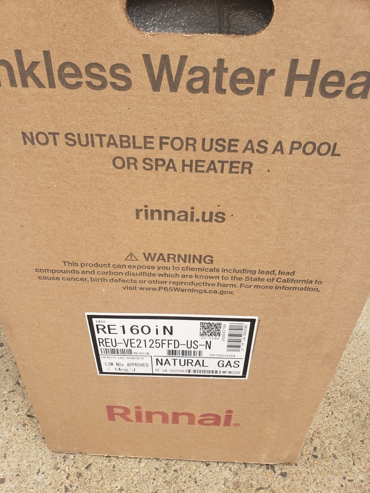 Rinnai RE160iN Internal Tankless Water Heater 160k Btu 6.6-gpm max NATRUAL GAS