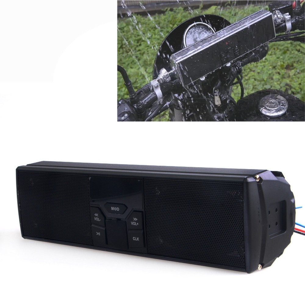 LED Display Motorcycle Bluetooth Audio Sound System APP Control MP3/TF/USB FM