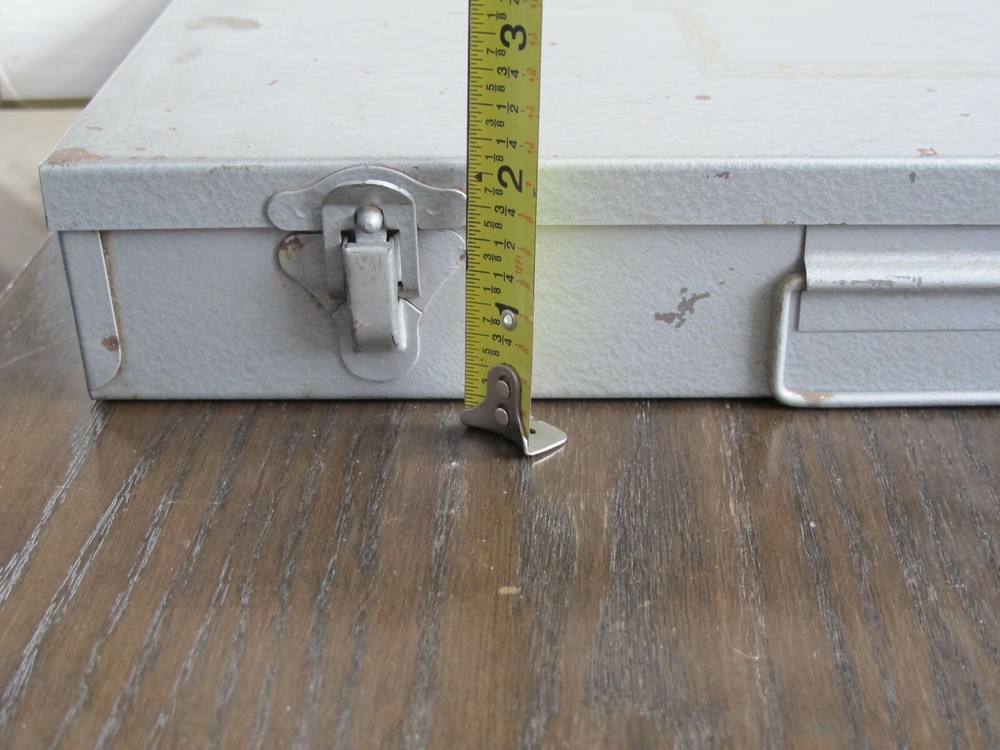 Vintage Microscope Glass Slides Box Case - Solid Metal - 150 Pieces Storage