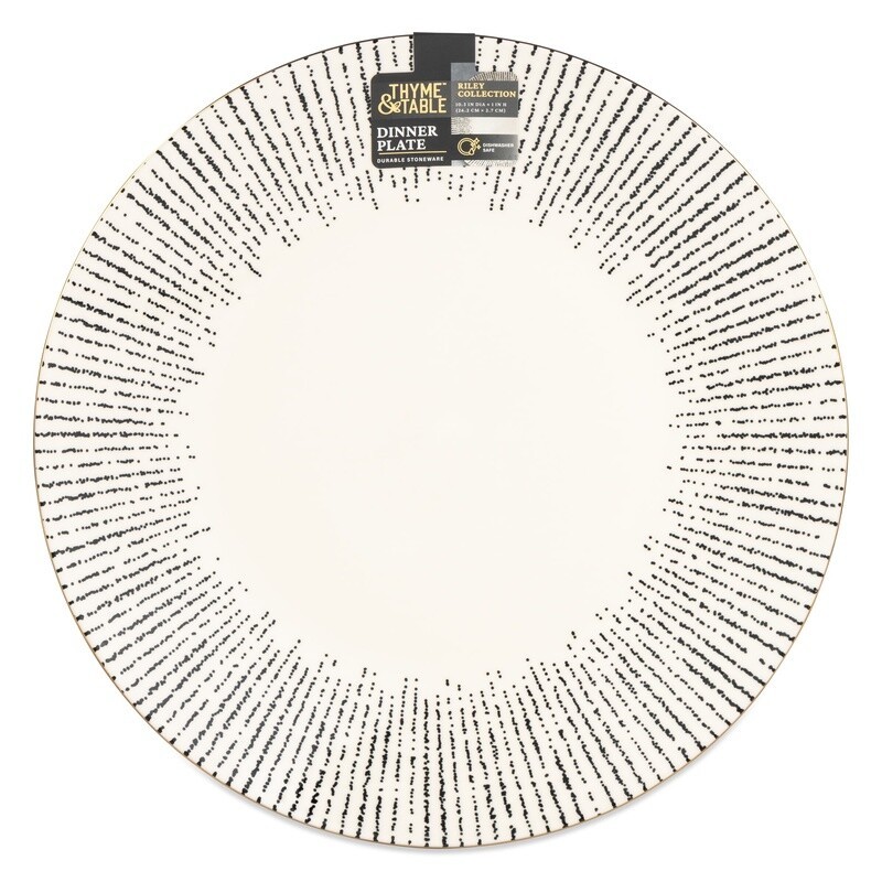 2 Pack Stoneware Dinner Plates Unique Pattern Functional Main Course & Salads US