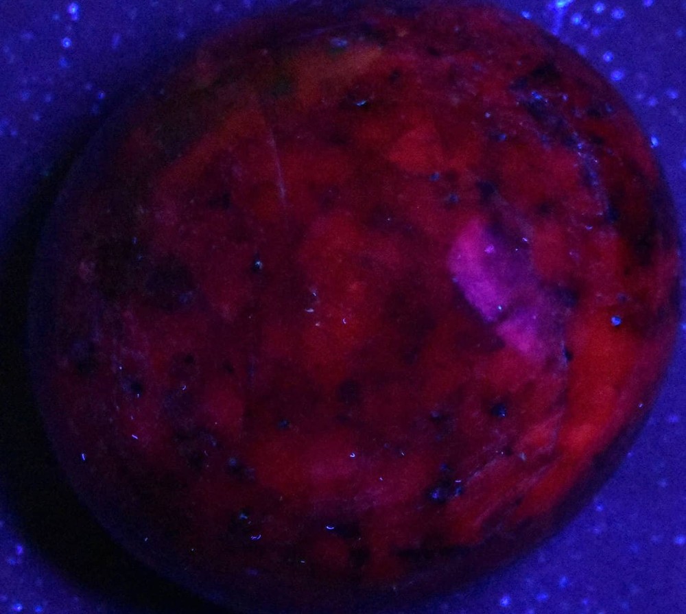 Shimmering Ruby Soap-Shaped Palm Stone #7