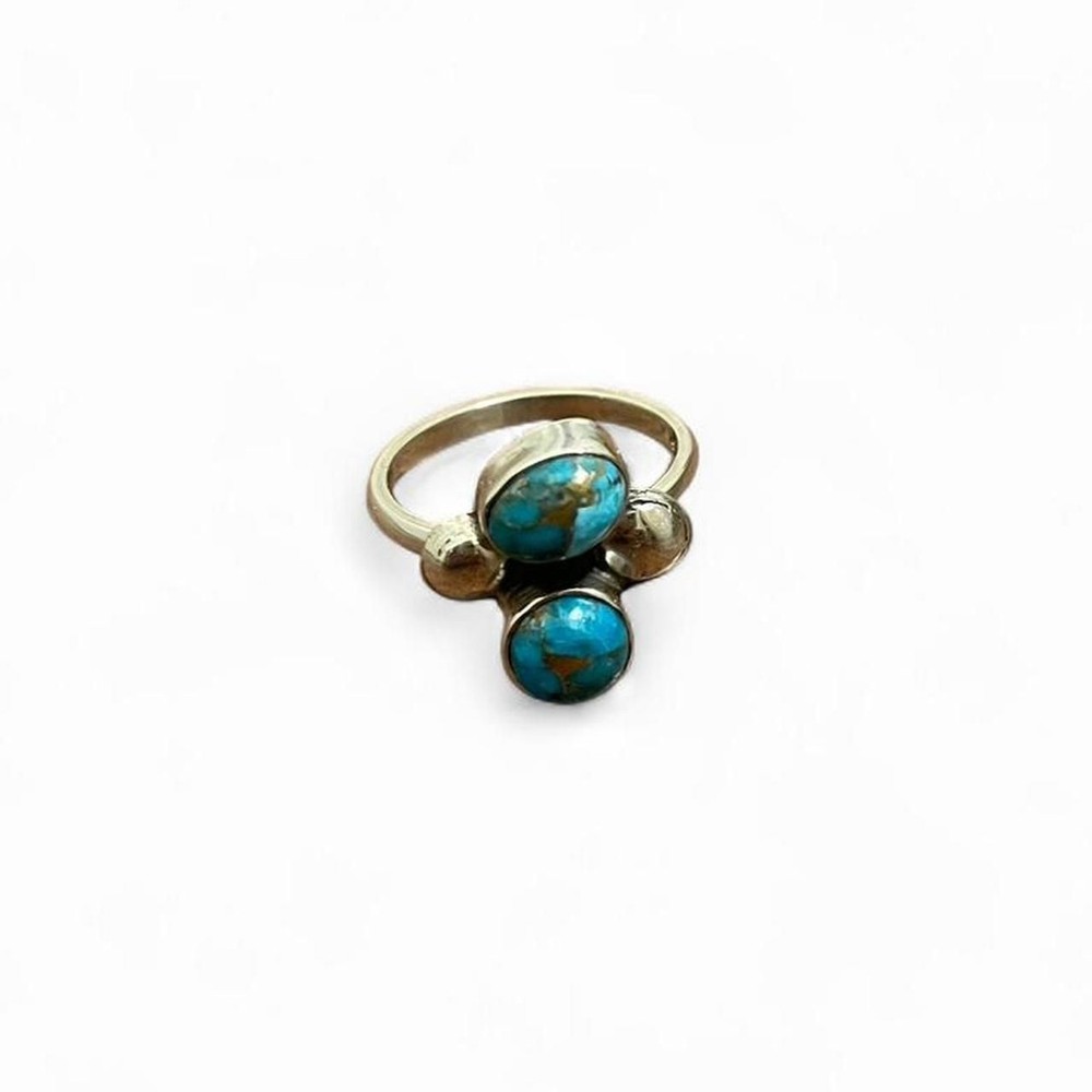 Genuine Turquoise Stone Ring – 925 Sterling Silver | Size 7.5