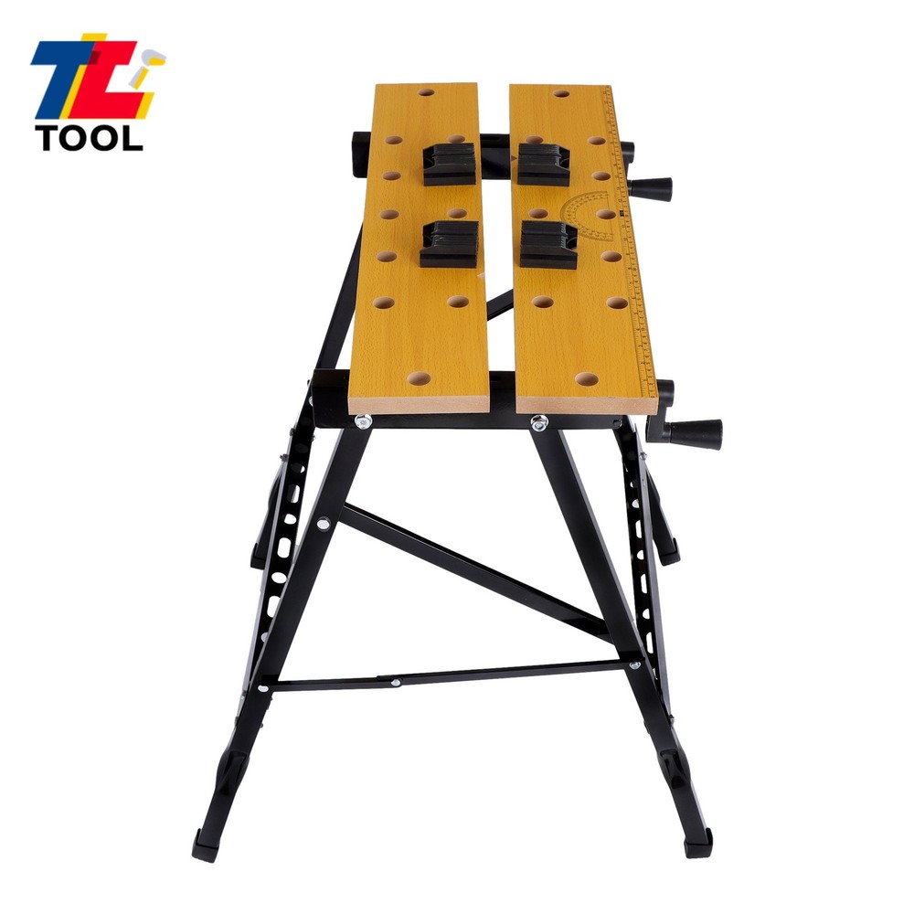 220Lb Multi Purpose Folding Portable Workbench W/ Measuring Ruler And Protractor