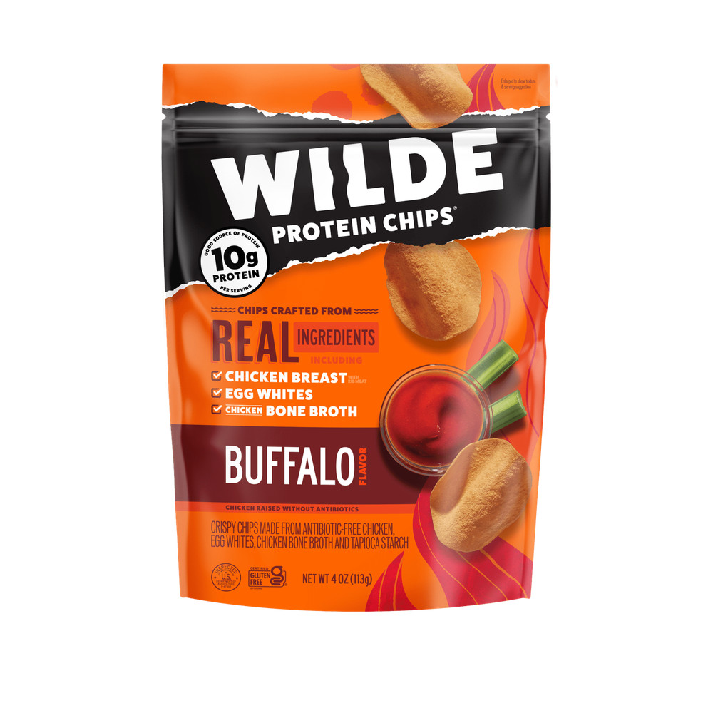(2 pack) WILDE Protein Chips Buffalo, Thin Crispy High Protein, 4.0 Oz