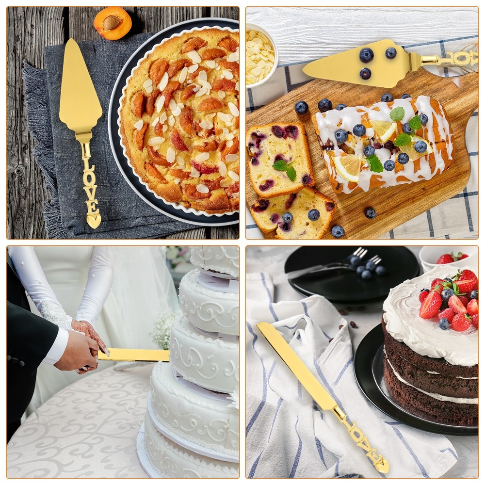Cake Cutting Set for Wedding, Cake Knife and Server Set for Gift(Classic）