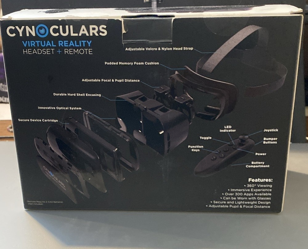 Hype Cynoculars Virtual Reality Headset/Remote for iPhone and Android Not Tested