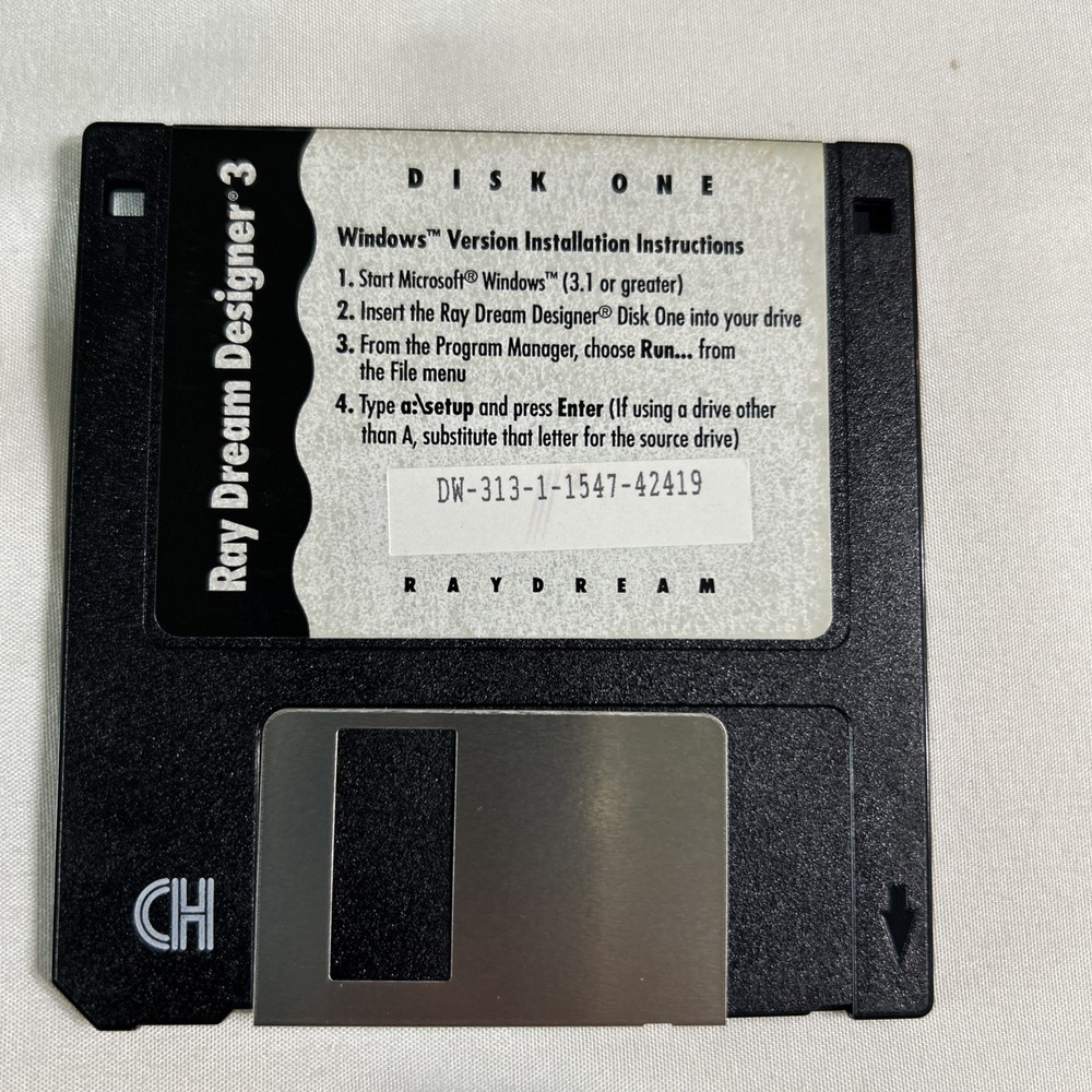 Ray Dream Designer 3 for Windows • 4‑Disk Set • 1994 • 3D Graphics Software