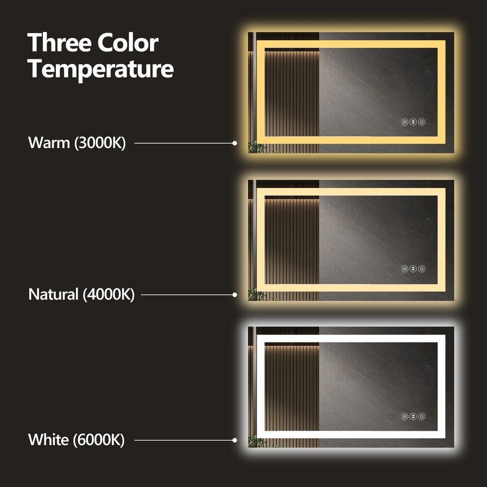 84x40"Frameless LED Bathroom Mirror,Smart Mirror