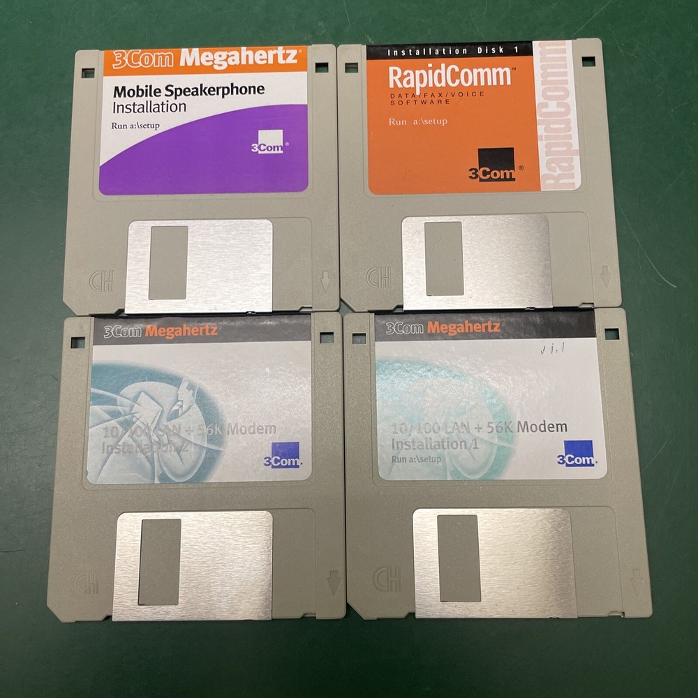 Vintage 1995 3Com Megahertz Modem Fax PC Computer Software 3.5" Floppy Disk