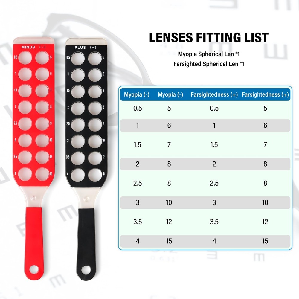 Professional Refraction Testing Set - 2 Bars 32 Spherical Lenses Ophthalmic E...